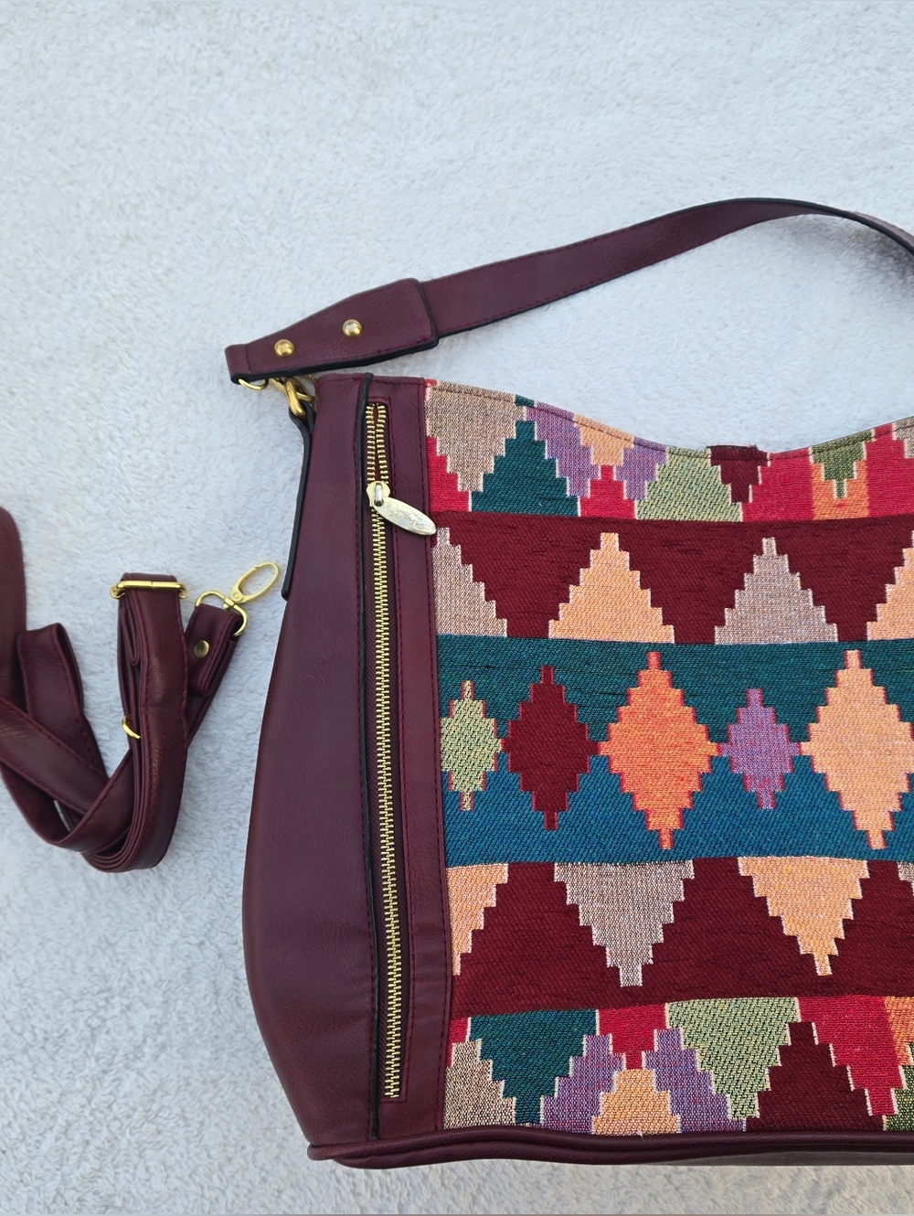 NEW Vintage Armada Southwestern Kilim Tapestry Crossbody Bag - Deadstock